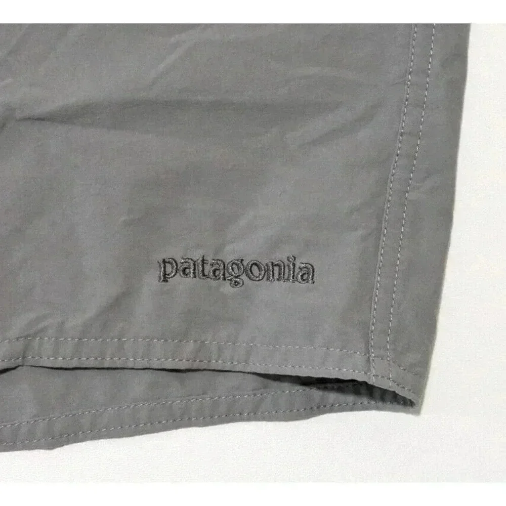 Patagonia Light Gray Solid Quick Dry Board Shorts Size 30 Zip Pockets Nylon